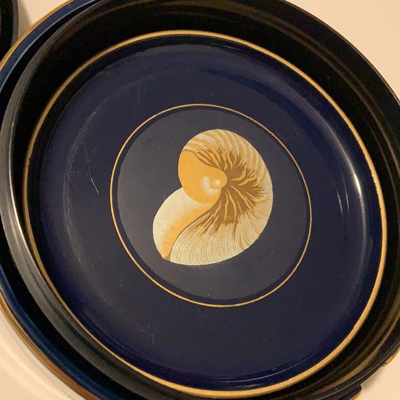 Otagiri Japan NAUTILUS Coaster Set & Ashtray AS IS - Picture 8 of 14
